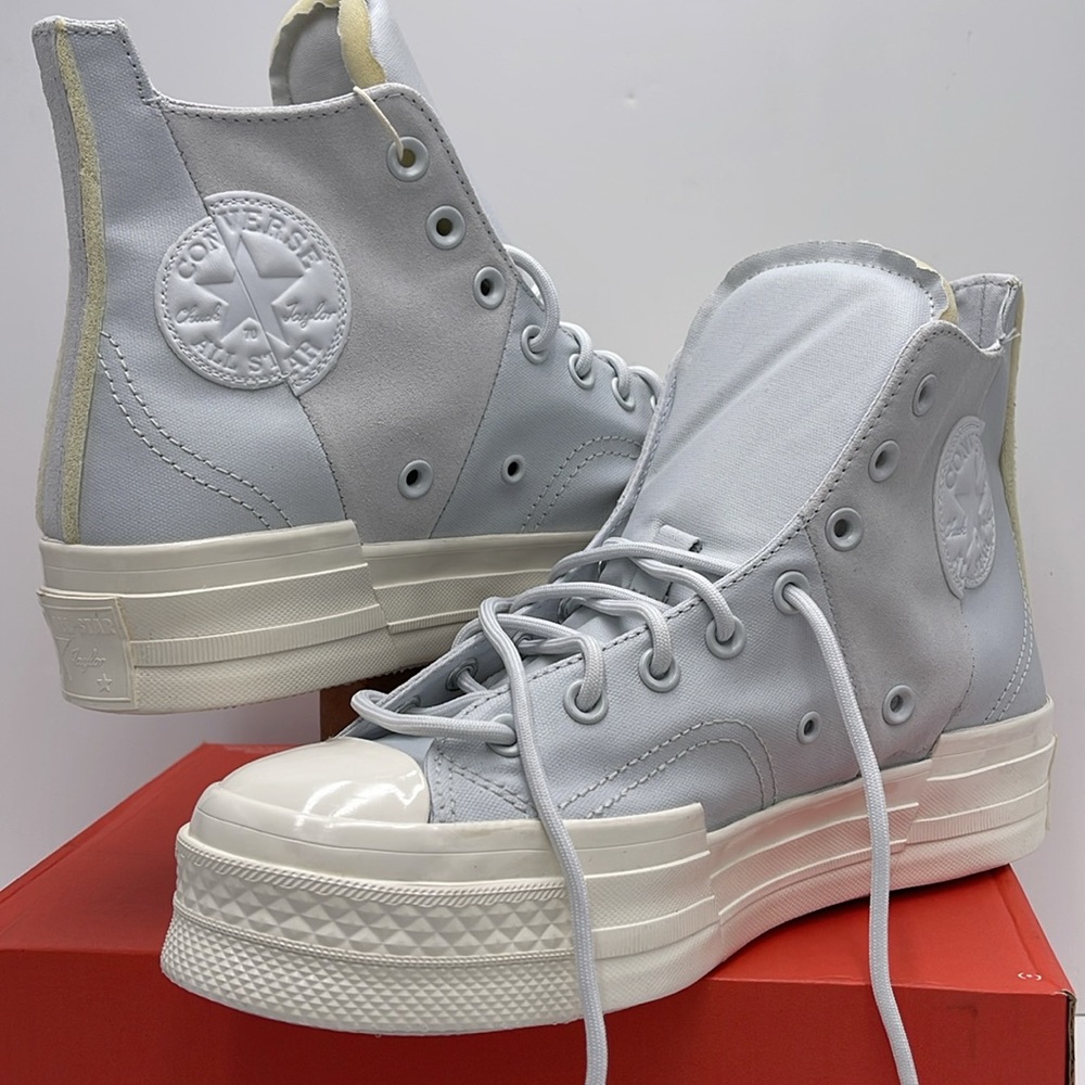 Converse WMNS CHUCK 70 PLUS HI MOONBATHE/EGRET/MOONBATHE A05259C Platforms Snkrs - Picture 8 of 16